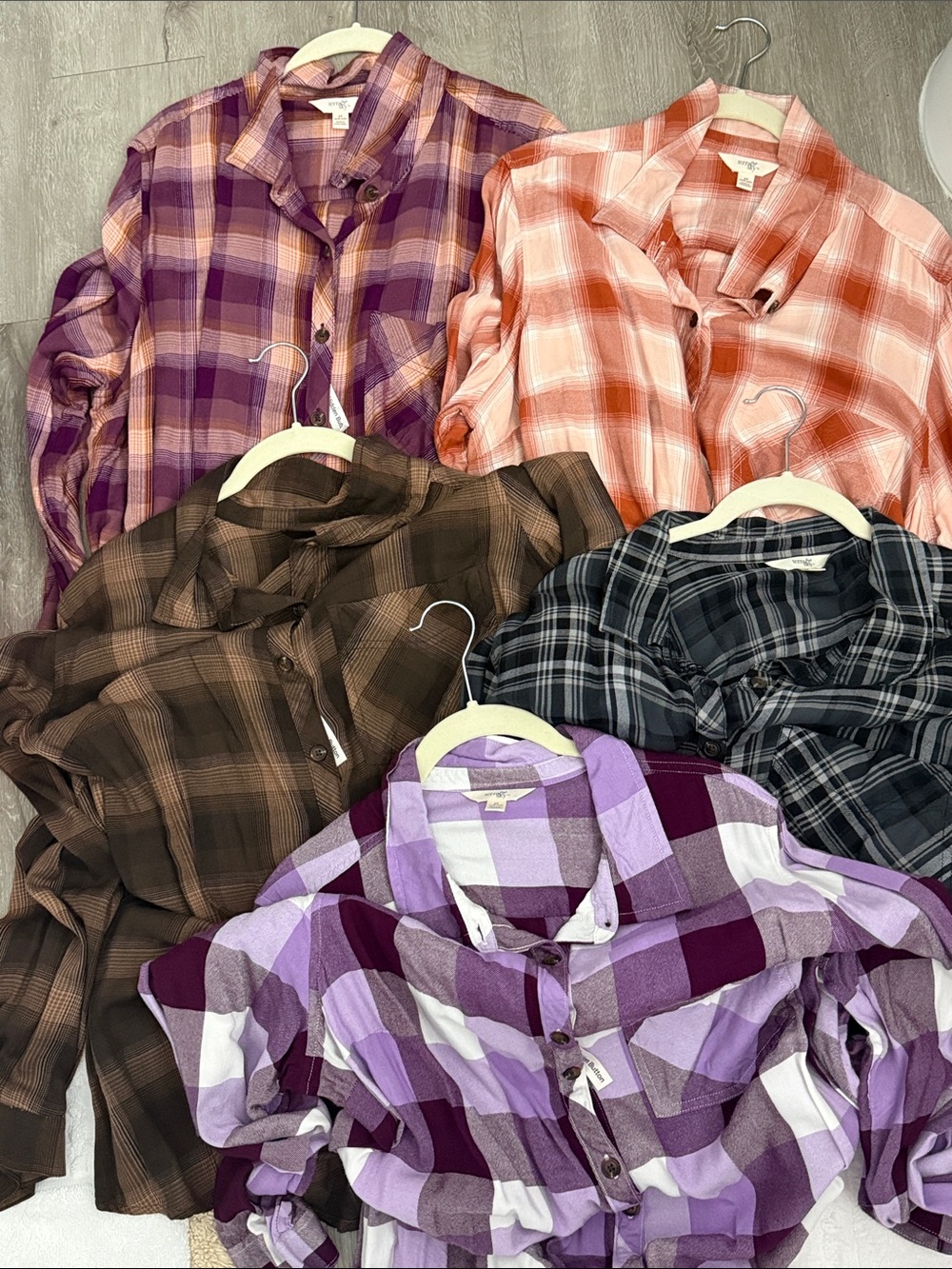 Terra & Sky Plaid Button-Down Shirt - Purple and Brown available
